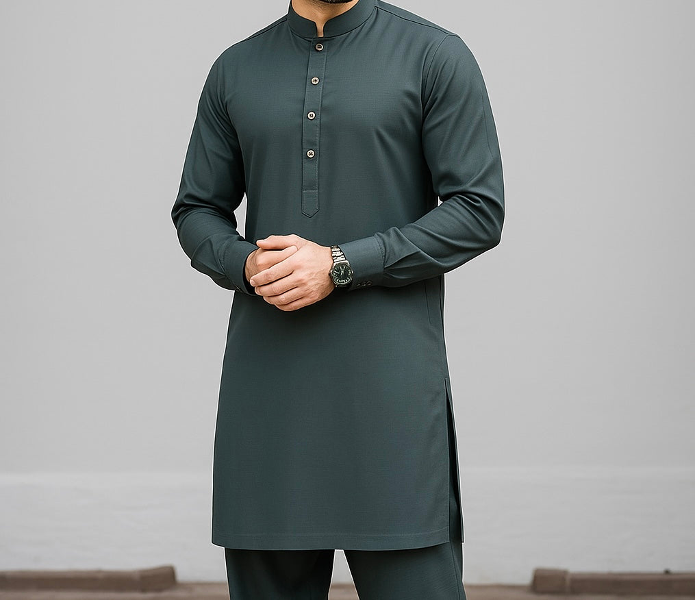 Teal Green - Kurta With Shalwaar