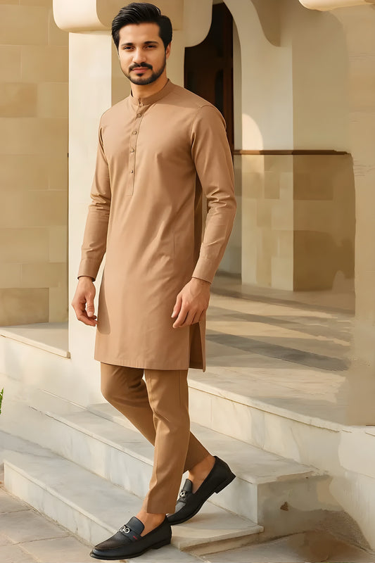 Kurta With Trouser - Brown