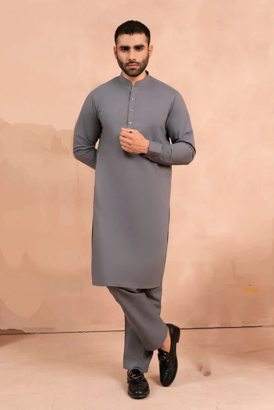 Silver Gray - Kameez With Shalwaar