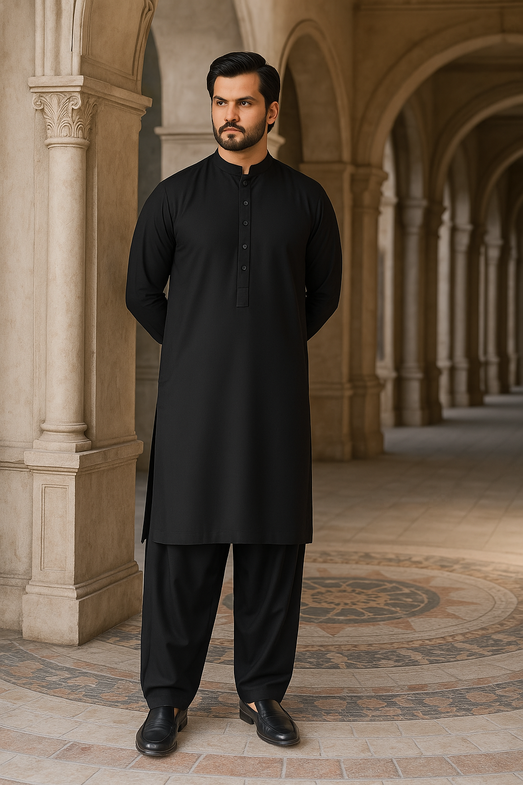 Kurta With Trouser - Black Royal